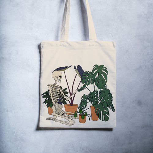 Bones & Blooms Canvas Tote