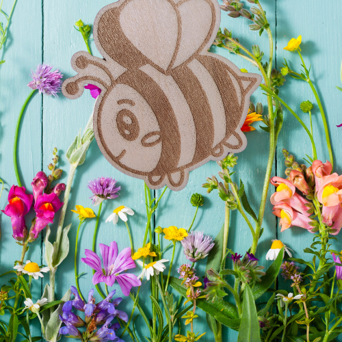 Bee Wooden Carved Key Chain